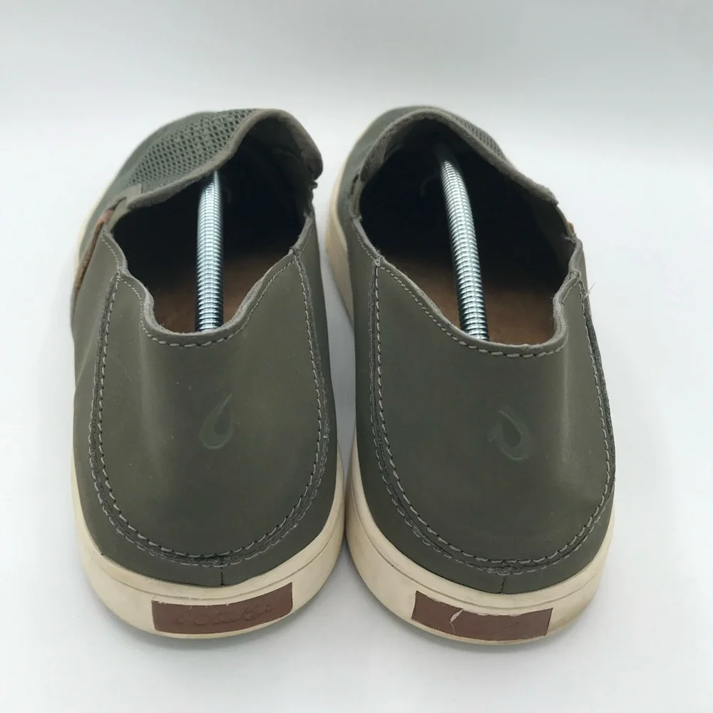 OluKai Pehuea Casual Slip On Comfort Shoes Green Foliage Print Women's 11 Mesh
